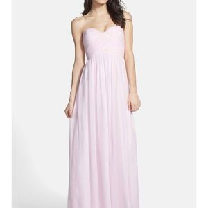 Laura solid strapless gown